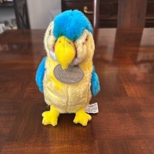 Plush Bird Toy Russ Berrie Yomiko Classics Parrot Plush 8" Blue Yellow